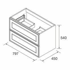 Mueble Suspendido Dos Cajones Clásico – Renoir – Salgar