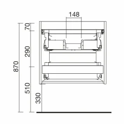 Mueble Suspendido Dos Cajones Clásico – Renoir – Salgar