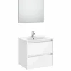 PACK – Conjunto De Mueble De Dos Cajones Con Lavabo Y Espejo Victoria Con Aplique LED Starlight – Tenet – Roca