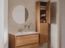 PACK – Conjunto De Mueble De Dos Cajones Con Lavabo Y Espejo Victoria Con Aplique LED Starlight – Tenet – Roca