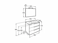 Pack Mueble 3 Cajones + Lavabo + Espejo Y Aplique LED – Victoria-N – Roca – Victoria