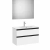 Pack (mueble Base Compacto Con Fondo De 38 Cm De Dos Cajones, Lavabo Y Espejo LED) – THE GAP – Roca