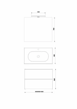 Pack Mueble Shona 60Cm 2C Galet Mate – G7918131 – Gala