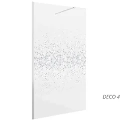 Panel Fijo Con Perfileria Cromo Brillo Y Vidrio Acabado Fumé De 8 Mm Decorado A Elegir – Heaven – Salgar