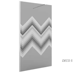 Panel Fijo Con Perfileria Cromo Brillo Y Vidrio Acabado Fumé De 8 Mm Decorado A Elegir – Heaven – Salgar