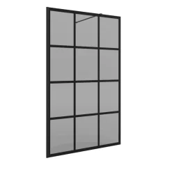 Panel Fijo Con Perfileria Negra Y Vidrio Fumé De 8 Mm Decorado Frame – Serie Heaven Black- Salgar