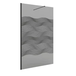 Panel Fijo Con Perfileria Negra Y Vidrio Fumé De 8 Mm Decorado Frame – Serie Heaven Black- Salgar