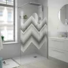 Panel Fijo Con Perfileria Cromo Brillo Y Vidrio De 8 Mm Decorado A Elegir – Heaven – Salgar