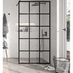 Panel Fijo De Ducha Con Marco Perimetral Negro – Fresh FR103 – Kassandra