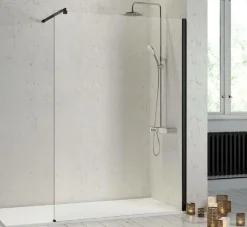 Panel Fijo De Ducha Con Perfilería Negra – Fresh – Kassandra