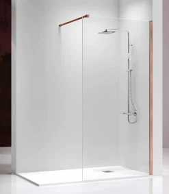 Panel Fijo De Ducha Perfil Oro Rosa Vidrio Transparente Fresh FR303 – Fresh – Kassandra