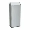 Papelera De Pie Con Tapa Basculante De Mediana Capacidad 40 L De Acero Inoxidable. Acabado Brillo 14075.40.B – Nofer