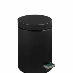 Papelera Higiénica Con Pedal De Capacidad 3 L De Acero Inoxidable. Acabado Negro 09100.03.N – Nofer