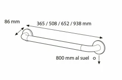 Pasamanos Recto Prestobar 130 – PrestoEquip – 89130