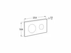 Placa De Accionamiento Con Descarga Dual Con Acabado Onix Mate 254 X 10 X 164 Mm – In-Wall PL10 DUAL (ONE) – Roca