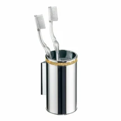 Portacepillos Pared – Cromo/Oro Modelo Carmen – 6646003 – Manillons Torrent