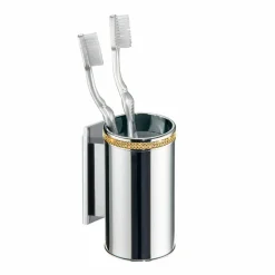 Portacepillos Pared Adh – Cromo/Oro Modelo Carmen – 6666003 – Manillons Torrent