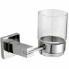 Portacepillos Vaso Con Soporte A Pared Brillo 115x98x95 Serie BARCELONA – 16913.B – Nofer