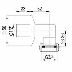 Racor Curvo Para Grifo Temporizado Ducha Mezclador Alpa 80 – 6216 – Presto Iberica