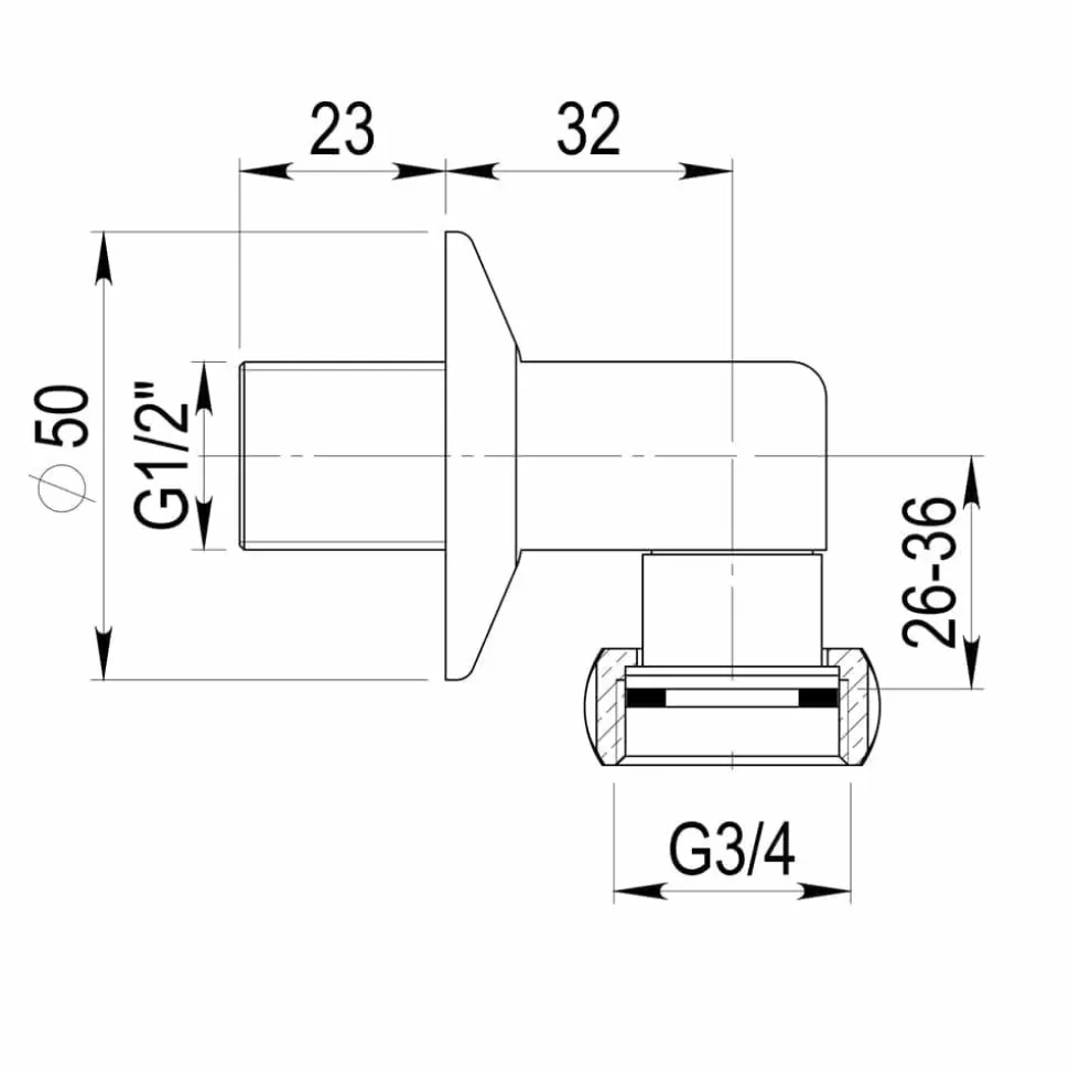 Racor Curvo Para Grifo Temporizado Ducha Mezclador Alpa 80 – 6216 – Presto Iberica