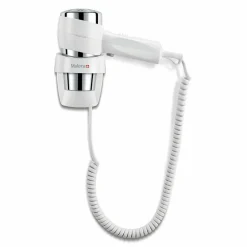 Secador De Pelo Con Soporte A Pared Y Botón De Seguridad Blanco-Cromo Modelo ACTION SUPER PLUS 1 – Ghessu Bath