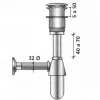 Sifón Con Desagüe Clicker Latón Cromado 13663- Salgar
