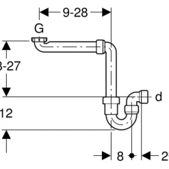 Sifón Curvo Para Lavabos , Modelo Ahorra Espacio , Salida Horizontal – Geberit – 151.107.11.1