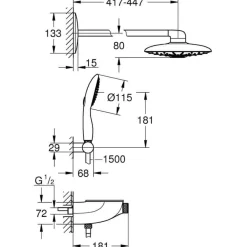 Sistema De Ducha Con Termostato Visto/empotrado – Rainshower System Smartcontrol 360 Duo – Grohe