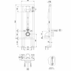 Soporte Bastidor Autoportante Para Inodoro Con Fluxor Electrónico Domo Sensia I – 18823 – Presto Iberica
