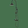 Termostática De Ducha Con Columna Telescópica Negro Estilo Premium Colección CLÁSICA 128120 – GRB Mixers
