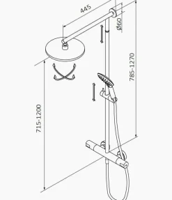 Termostática De Ducha Con Columna GRB E-Dry Estilo Eco Colección ECO PRIME 40435400TL – GRB Mixers