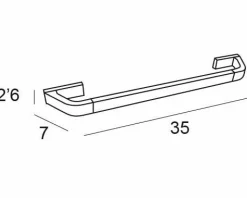 Toallero Barra 35 – Cromo Modelo Luxor – 2131002 – Manillons Torrent