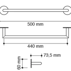 Toallero Barra 50 Cm – Aro – Neodek