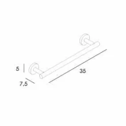 Toallero De 35 Cm Acabado Negro Mate – Neo – Manillons