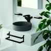 Toallero Doble Colgante – Negro Mate Modelo Marina – 2847081 – Manillons Torrent