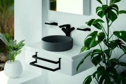Toallero Doble Colgante – Negro Mate Modelo Marina – 2847081 – Manillons Torrent