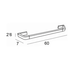 Toallero En Forma De Barra De 60 Cm – Luxor – Manillons Torrent