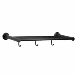 Toallero Repisa Con Perchas – Negro Mate Modelo Noa – 2435081 – Manillons Torrent