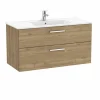 UNIK – Conjunto De Mueble Base Con Dos Cajones Y Lavabo De Porcelana – Victoria – Roca