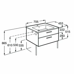 UNIK – Conjunto De Mueble Base Con Dos Cajones Y Lavabo De Porcelana – Victoria – Roca
