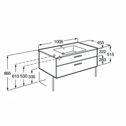 UNIK – Conjunto De Mueble Base Con Dos Cajones Y Lavabo De Porcelana – Victoria – Roca