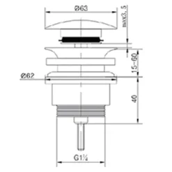 Válvula Clic Clac Universal Tapón Grande – Oxen – 170202